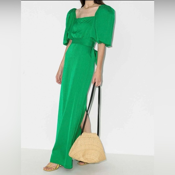 Johanna Ortiz Thread of Thought Puff Sleeve Maxi Dress Size 6 - Picture 2 of 16